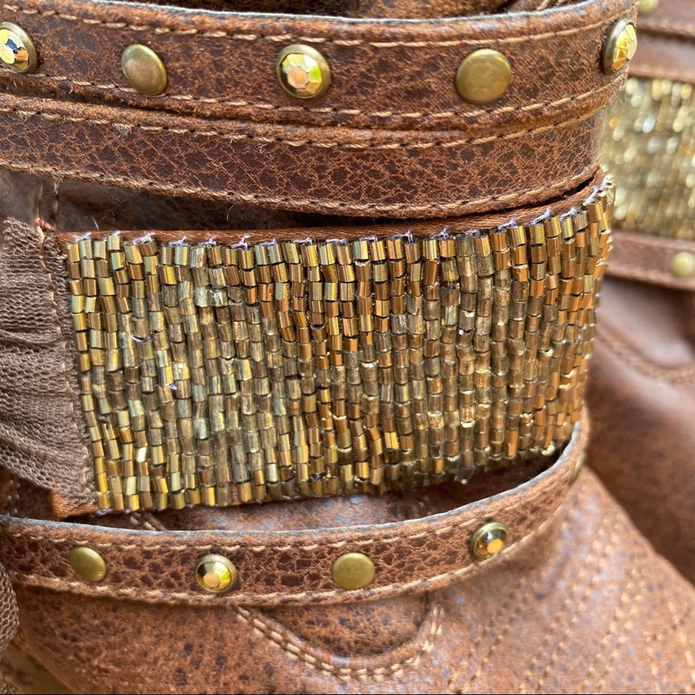 SOLD ⭐️Not rated beaded cowboy style booties 9 - Picture 3 of 12